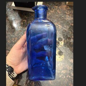 Blue glass decor/vase/pitcher - very pretty!
